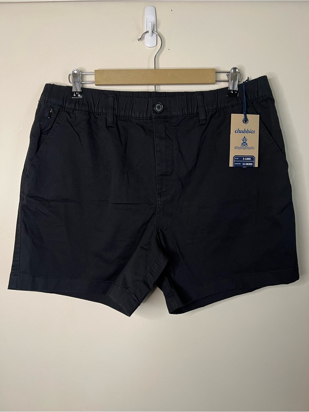 Chubbies Shadowstorms Originals Stretch Twill 5.5 Black Shorts Size XL